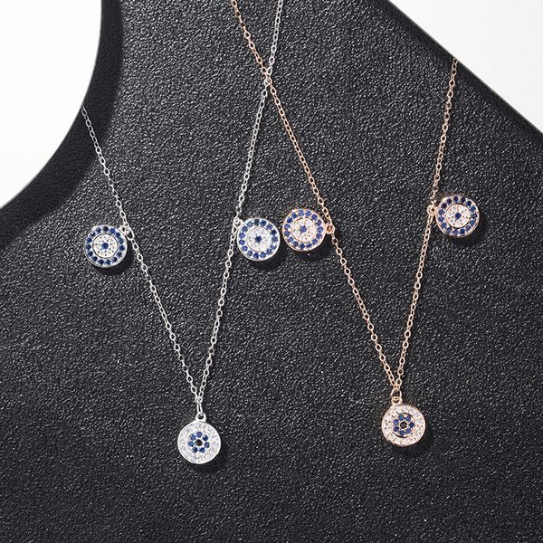 

Элегантный Кристалл сглаза кулон ожерелье стерлингового серебра 925 ожерелья Для