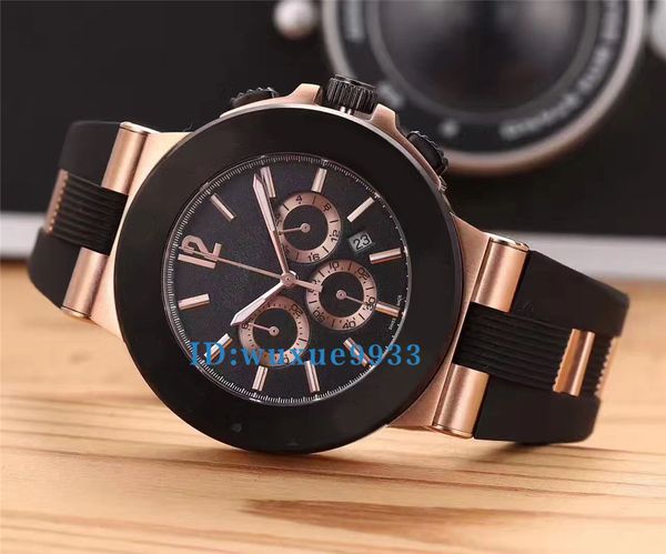 

2017 before fine quality chronograph black dial watches black leather belt silver skeleton three wristwatch many, Slivery;brown