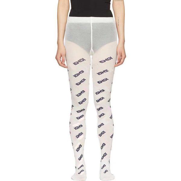 

FF Марка Женщины Черный Чулок Дизайнер Логотип Печатные Ночной Клуб Колготки Мода