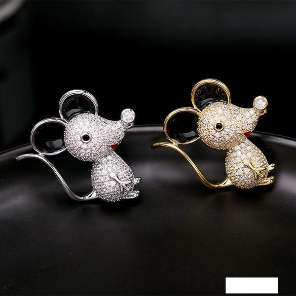 

высокое качество мода симпатичные эмаль маус броши pins для мужчина и женщина металл pin отворотом мужчины костюм, Gray