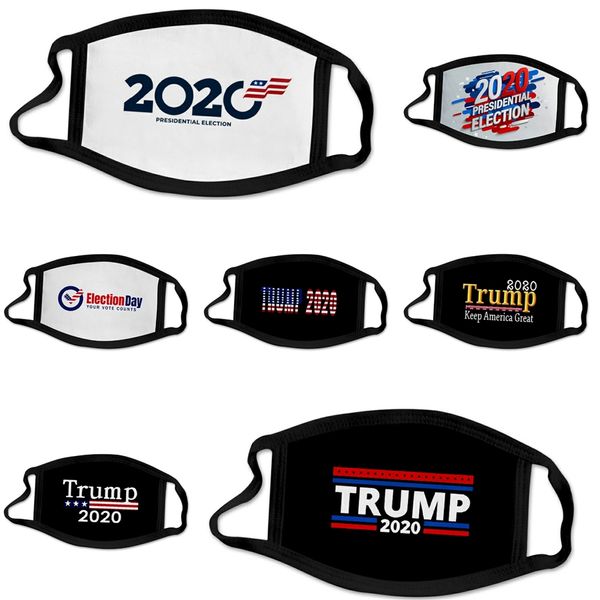 

cotton face mask reusable mouth masks soft breathable washable anti dust protective designer trump masks 8styles rra3062 #369, Black
