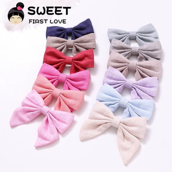

hair accessories 12pcs/lot bow hairband solid clips soft bow-knot multicolor barrettes headband for kids elegant women, Slivery;white