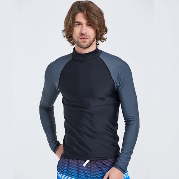 

sbart men lycra rashguards long sleeve surf swim shirt uv protection water sports rash guards diving swimsuits plus size 4xl
