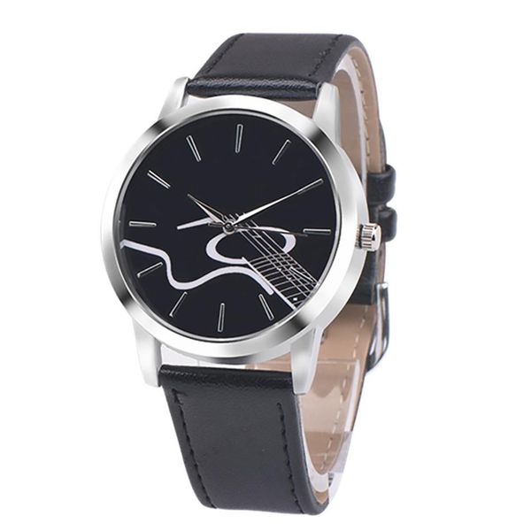 

fresh men women guitar scale quartz analog round dial party wrist watch gift bracelet fashion 2018 watch, Slivery;brown