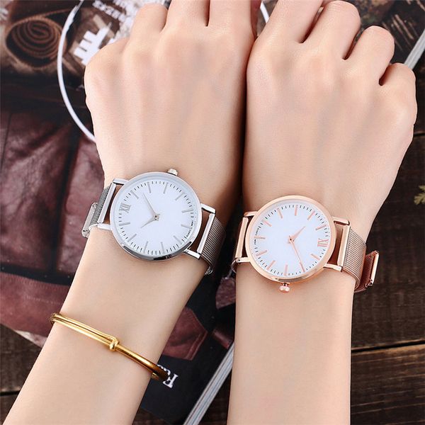 

2019 new arrival fashion quartz watches simple men lover's quartz analog wrist delicate alloy watch business watches, Slivery;brown