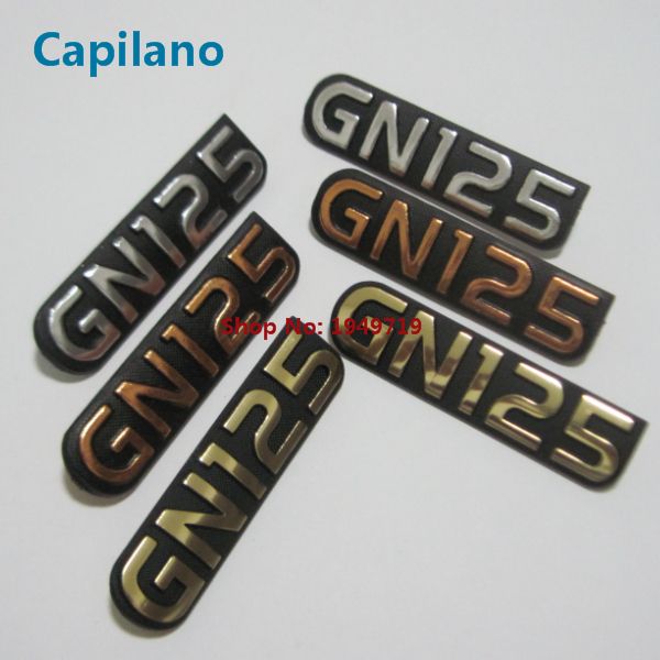 

motorcycle silver gold orange color gn125 mental plate texture sign label mark for 125cc gn 125 side cover spare parts