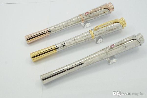 

collection princesse grace de monaco golden clip silver carving roller ball pen without original box