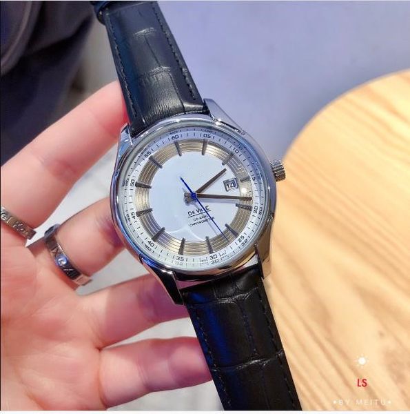 

высокое качество мужские роскошные кварцевые часы кожаный ремешок повседневная спортивная мода дизайн водонепроницаемый мужские часы, Slivery;brown