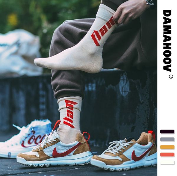 

2019 national tide hip hop brand high treet treet per onality engli h alphabet movement long barrel men 039 and women 039 ock cott