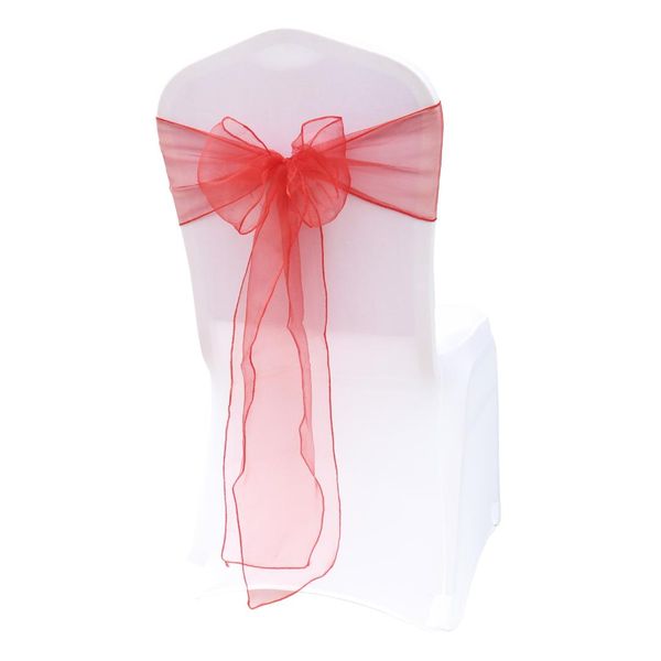 

sale organza chair sashes 100pc/set wedding organza chair cover bow knot for banquet event birthday party decoration