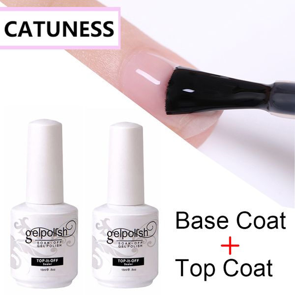 

catuness reinforce transparent manicure uv gel lacquer nail art primer 15ml gel polish coat base coat shiny long lasting, Red;pink