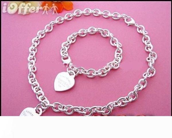 

new 2019 tiff925 silver jewelry necklace and bracelet packaging gift box set with box ing