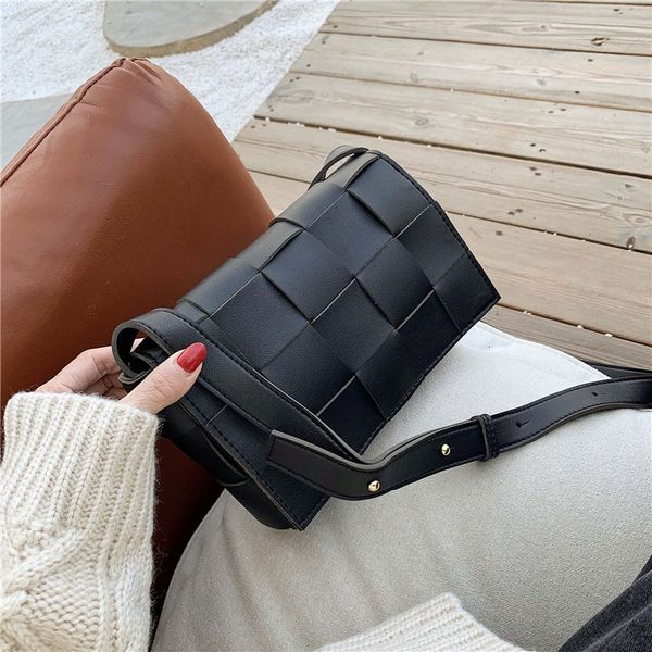 

women's lattice stitching crossbody bag female leather shoulder bag flap handbags fashion clutch