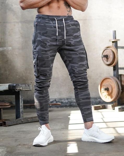 

men&#039s sport pants jogging homme long trousers fitness sweatpants gym training running pant men sports casual camouflage, Black
