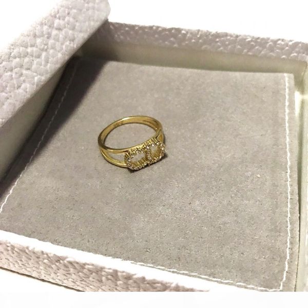 

fashion classic letters diamond double-layer r ring luxury designer jewelry women rings, Golden;silver