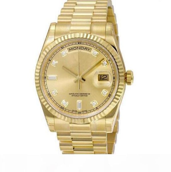 

Новые Мужские Часы Развертки Автоматический Механизм Механический День-Дата Золото Stainess Сталь Сапфировое Стекло Мужские Часы Светящиеся Наручные Часы