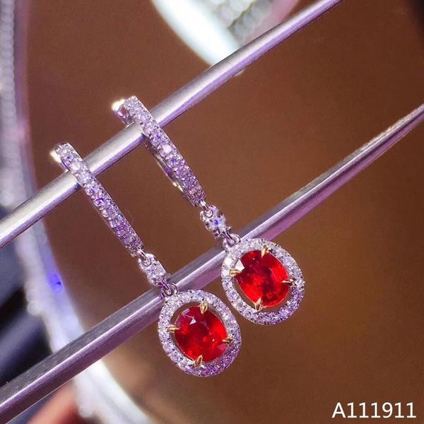 

kjjeaxcmy fine jewelry 925 sterling silver inlaid natural ruby women's earrings noble support detection trendy, Golden;silver