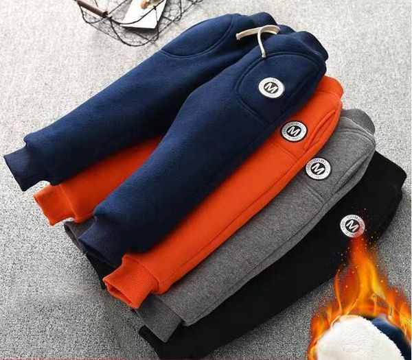 

bibicola children spring autumn winter warm thicken pants baby boys girls thicken velvet trousers kids casual cotton clothes, Blue
