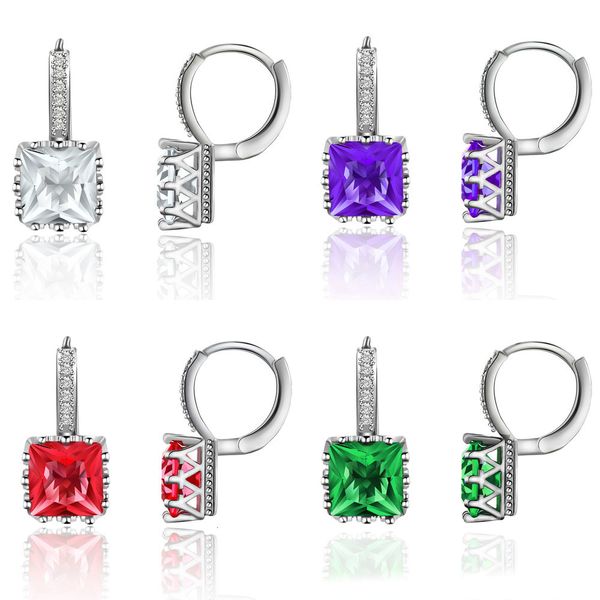 

earrings diamond small fresh zircon ear buckle concise earring designer earings cross earrings luxury designer jewelry women hoop earrings, Silver