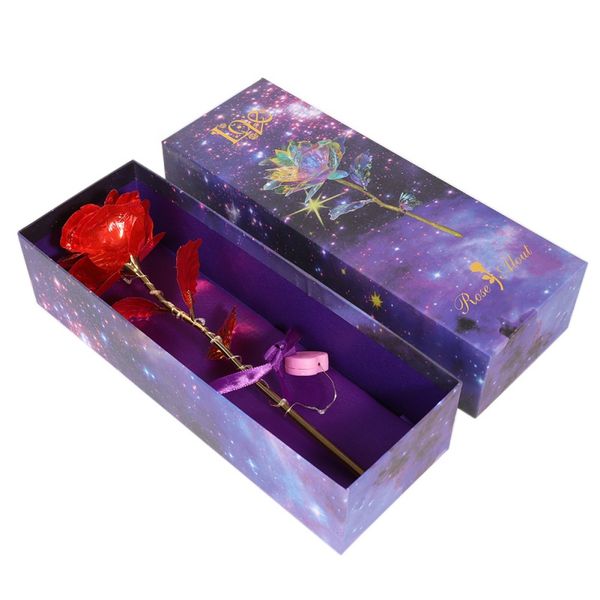 

dropshipping valentine's day gift colorful rose with light line for girl friend household decoration craft