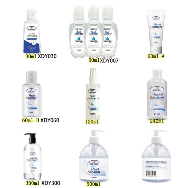 

in stock siruini hand sanitizer 30ml 50ml 60ml 300ml disinfection cleaning gel wash disposable hand soap for home office ship