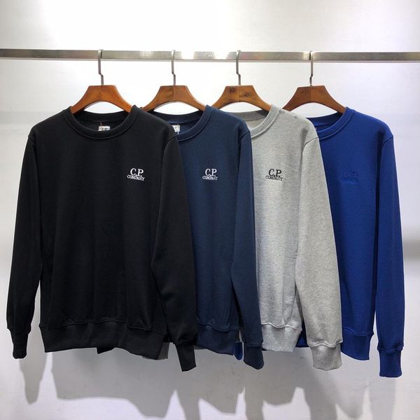 

2020 designer tide brand cp company washed embroidery round neck hedging, Black