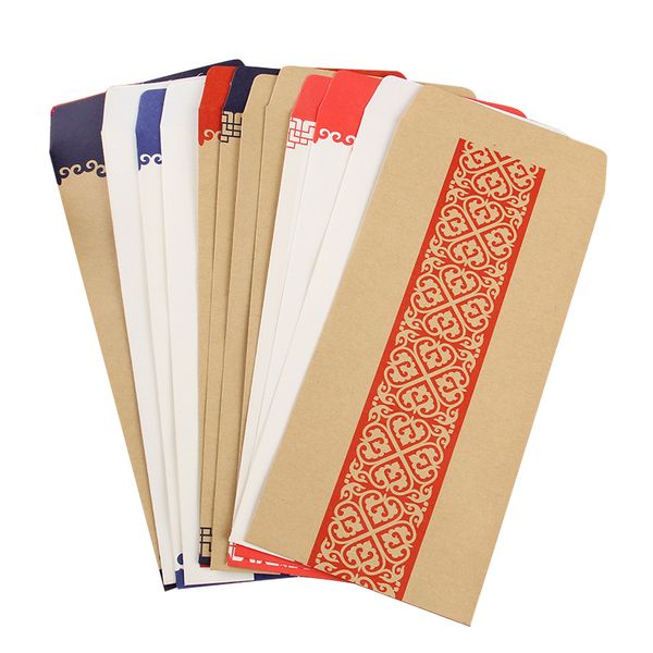 

graceful in national wind tradition envelope chinese style kraft paper red grid antiquity 10 pieces enter