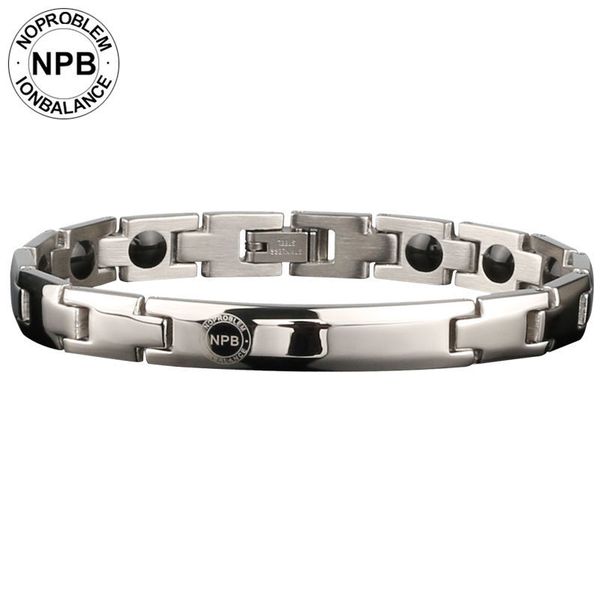 

noproblem 043 siliver metal beads choker energy lady magnetic antifatigue tourmaline germanium bracelets, Golden;silver