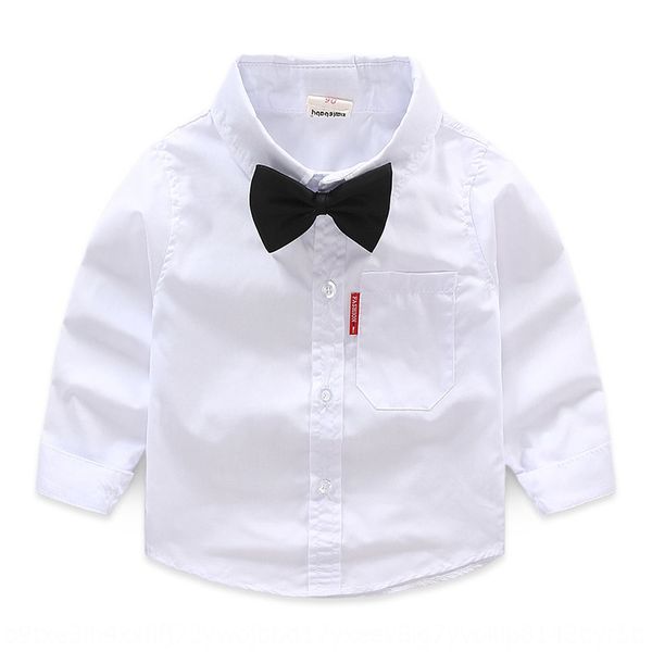 

2020 children white white shirt shirt long sleeve in the big primary school performance wear, White;black
