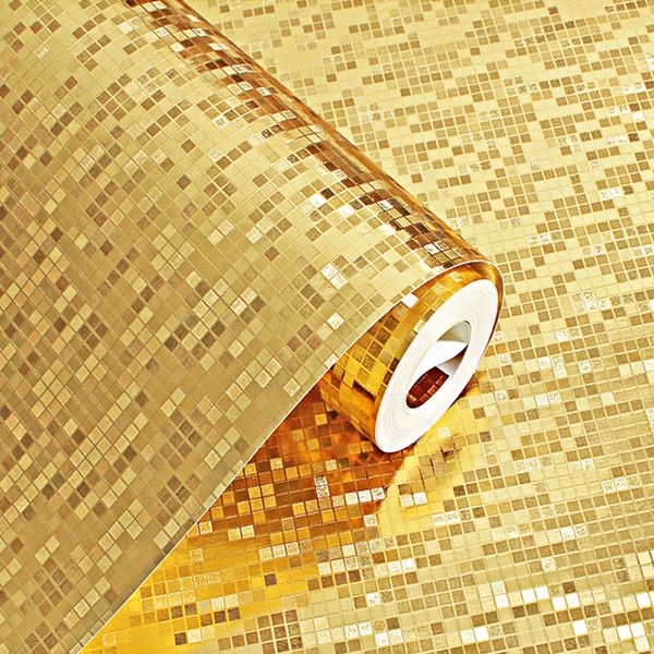 

1 roll pvc 10m wall sticker glitter mirror effect mosaic sparkle light reflect gold foil stickers