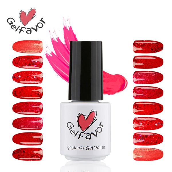 

gelfavor 7ml red diamond color series nail polish 8 colors nail gel lacquer uv led soak off art uv gel polish varnish