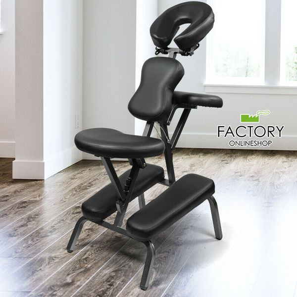 

portable massage chair folding adjustable therapy spa tattoo w/carrying bag