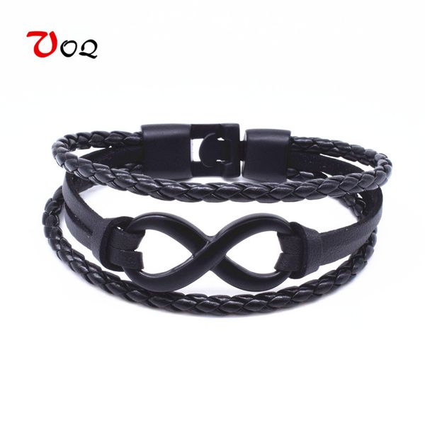 

2020 fashion infinity bracelet geometric length 21cm leather rope cuff bracelets for women vintage jewelry pulseras mujer, White