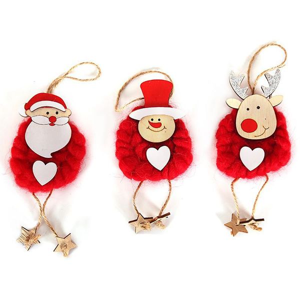 

wooden christmas pendants season festival hanging decorative ornaments holiday home decor 3pcs