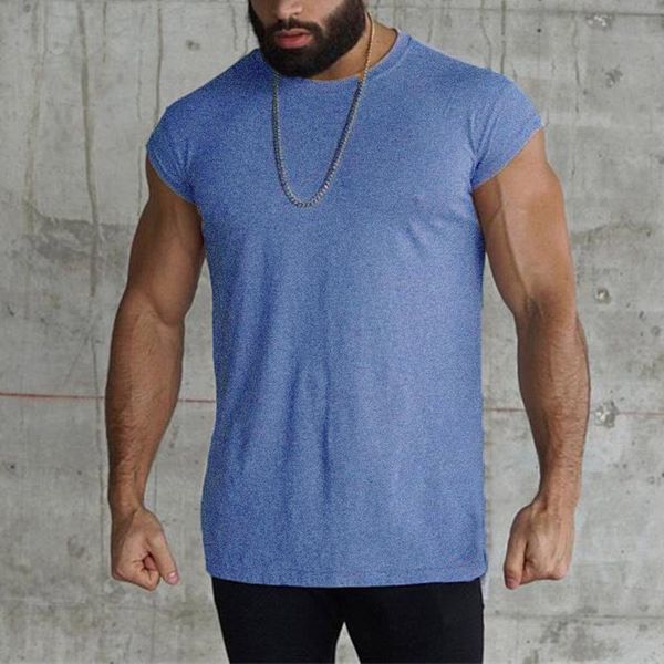 

gyms clothing black yellow blue mens bodybuilding stringers tank workout summer pure color fitness vest fitness run top, White;black