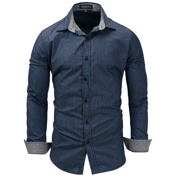 

smart casual office men shirt striped long sleeve fitted dress shirt summer cotton oversize camisa masculina royal blue big size, White;black