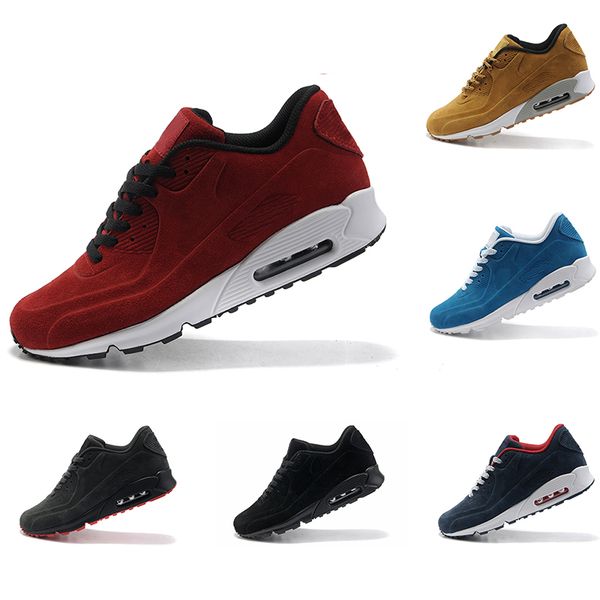 

classic 90 running shoes men suede designer sneakers black red blue trainers athletic jogging outdoor leisure shoes