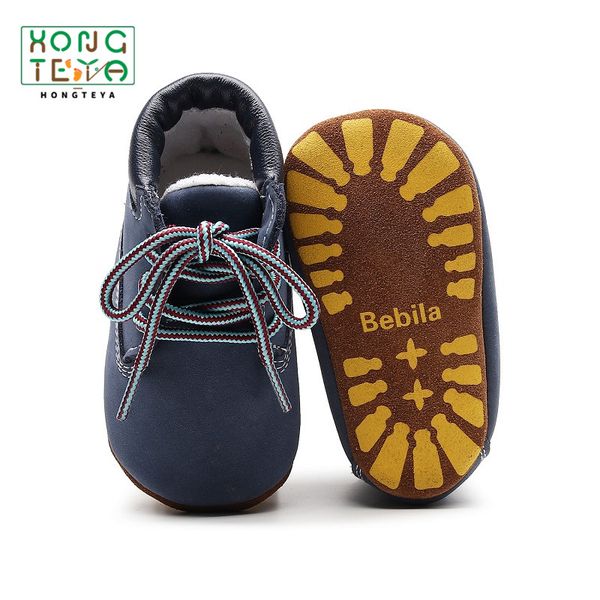 

genuine leather baby boy girl moccasins infant toddler girl soft sole leather baby booties prewalkers lace-up casual shoes