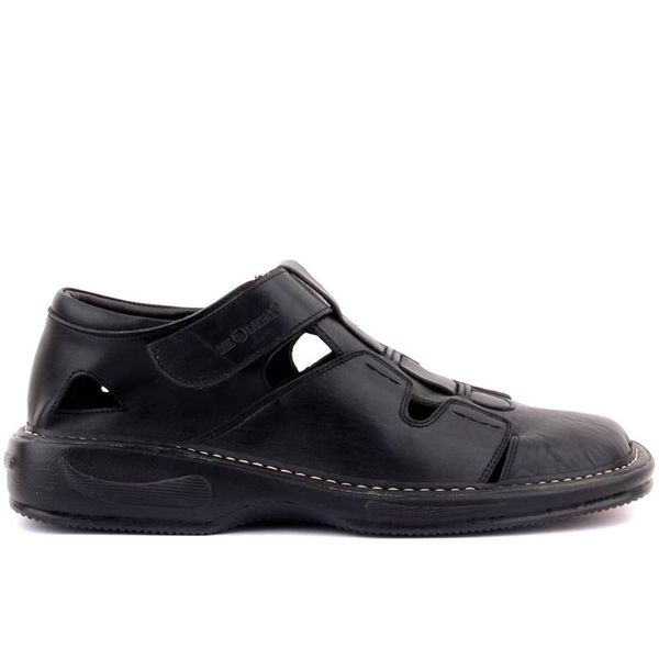 

sail-lakers black leather male sandals