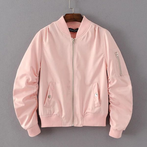 

2019 spring casual bomber jacket women basic jacket pocket zipper windbreaker fashion coat female stand collar outerwear, Black;brown