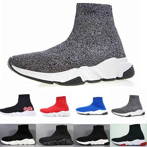 

Дешевые Дизайнер Скорости Тренер моды Мужчины Женщины Носки Сапоги черный белый