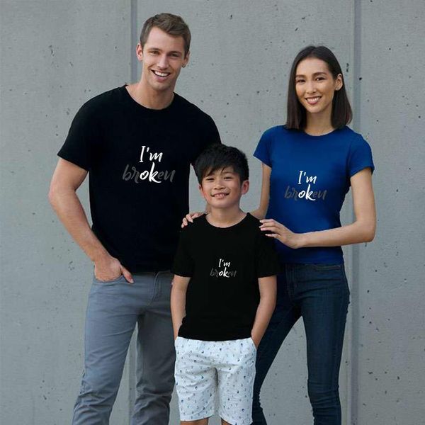 

designing i'm ok i'm broken t shirt tee men big size s~5xl 100% cotton pattern, White;black