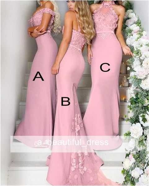 

3 style bridesmaid dress bridesmaids sleeveless bridesmaid dresses under 50 mermaid sweetheart lace beaded long wedding party dresses, White;pink