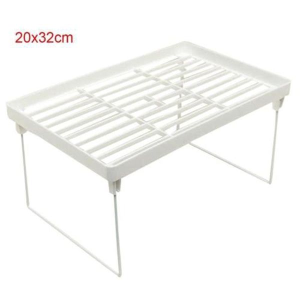 

compact storage shelf rack saving spacer home kitchen display placing cleaning towels sundries canned foods holders