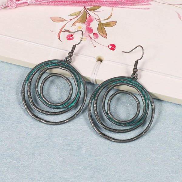 

vintage hollow spiral circle charm women hooks round earrings banquet gift new base supplies for jewelry 5 colors wholesale, Golden;silver