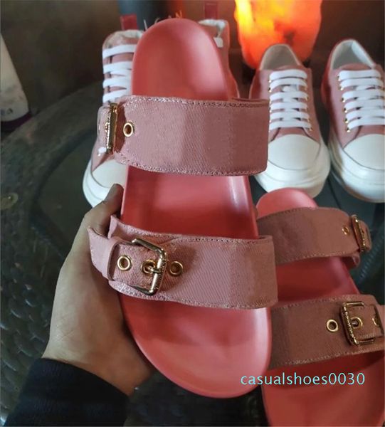 

new luxury womens sandals fashion designer print flip flop summer classics shoes flats beach sandals c30, Black