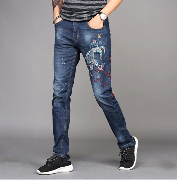 

a50470 fashion men's jeans 2020 runway luxury european design party style men's clothing, Blue