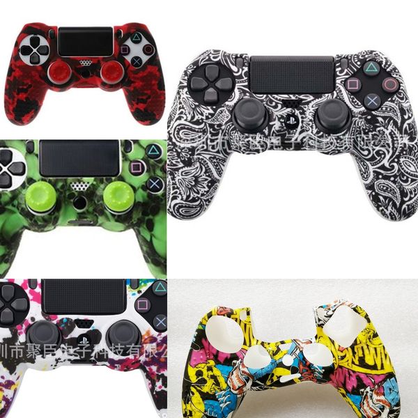 

4zyjy ivyueen soft silicone x controller skin case cover + 2 thicker thumb stick grips for playstation dualshock 4 ps4 pro slim half