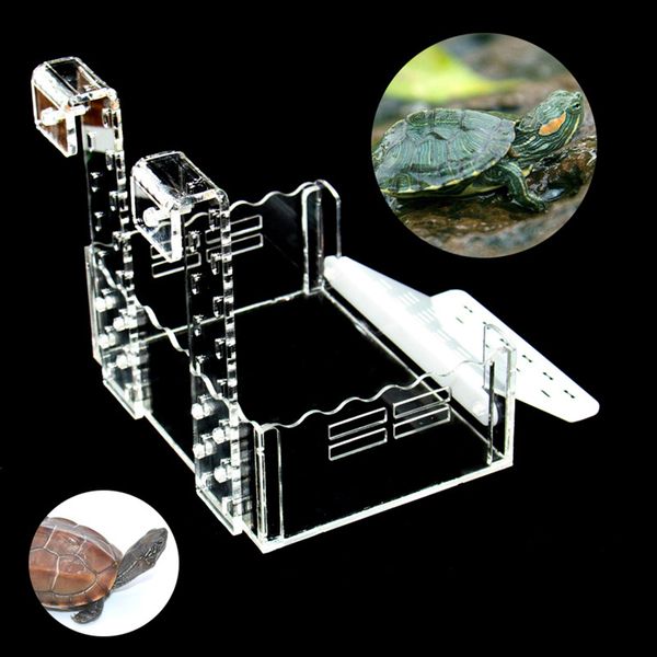 

acrylic aquarium tank reptile turtle basking terrace island platform to rest and sun drying
