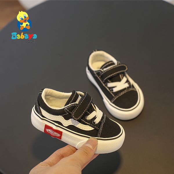 

babaya soft bottom baby boy casual 1-3 years old 2019 spring children canvas girls walking shoes toddler y190529, Black;red